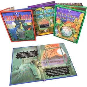 VINTAGE SPOOKY TALES: Hologram Storybook Collection of 4 Halloween Books